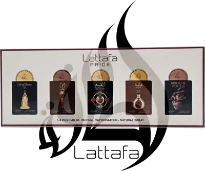 Abrir em tela cheia: Kit Lattafa Pride - Edição Exclusivos (Art of Arabia III, Ajwaa, Al Qiam Gold, Masa e Brioche Vanille) Kit Lattafa Pride - Edição Exclusivos (Art of Arabia III, Ajwaa, Al Qiam Gold, Masa e Brioche Vanille)